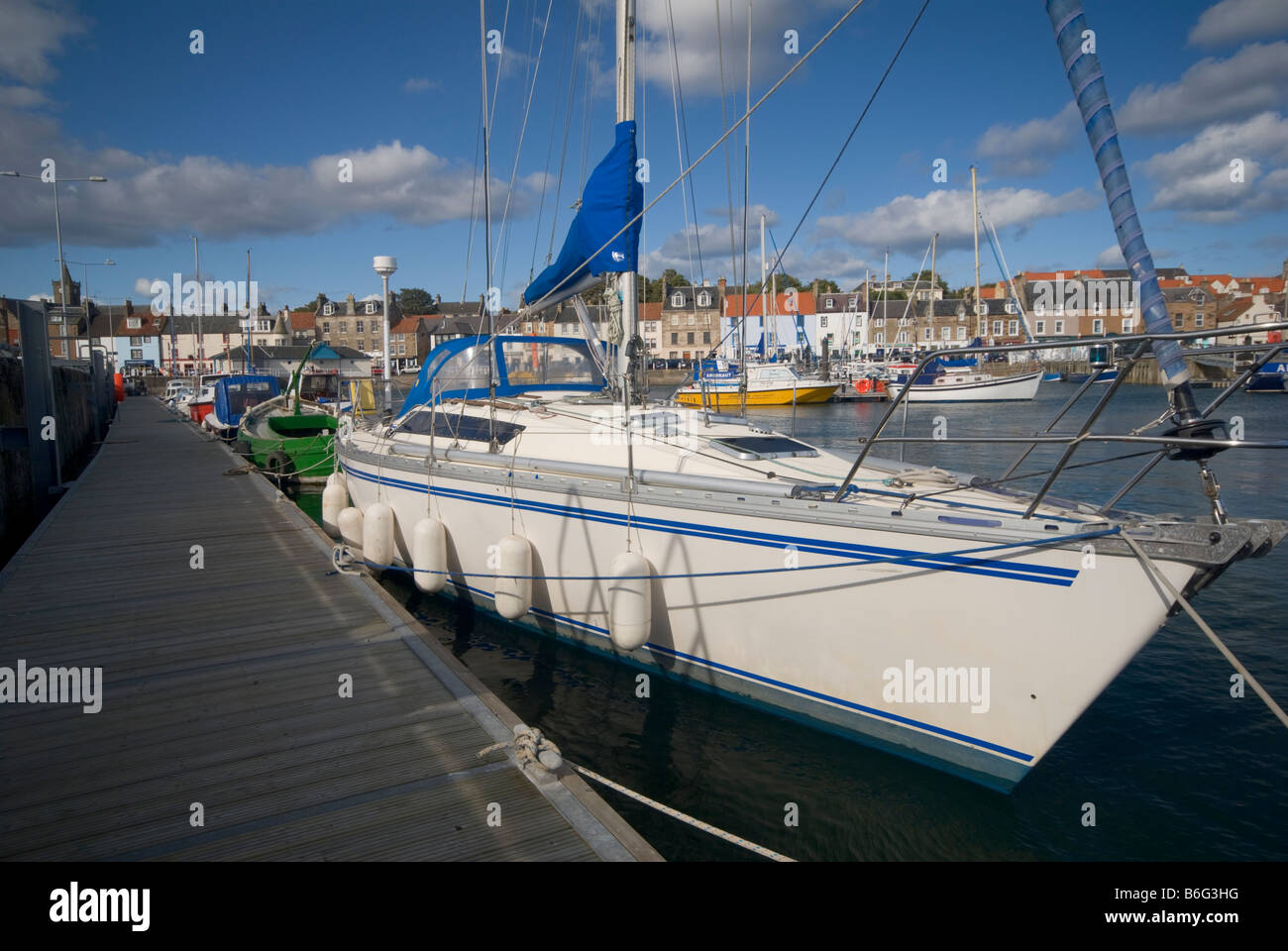 Anstruther Harbour on the Fife coast, near St.Andrews,Scotland Stock Photo