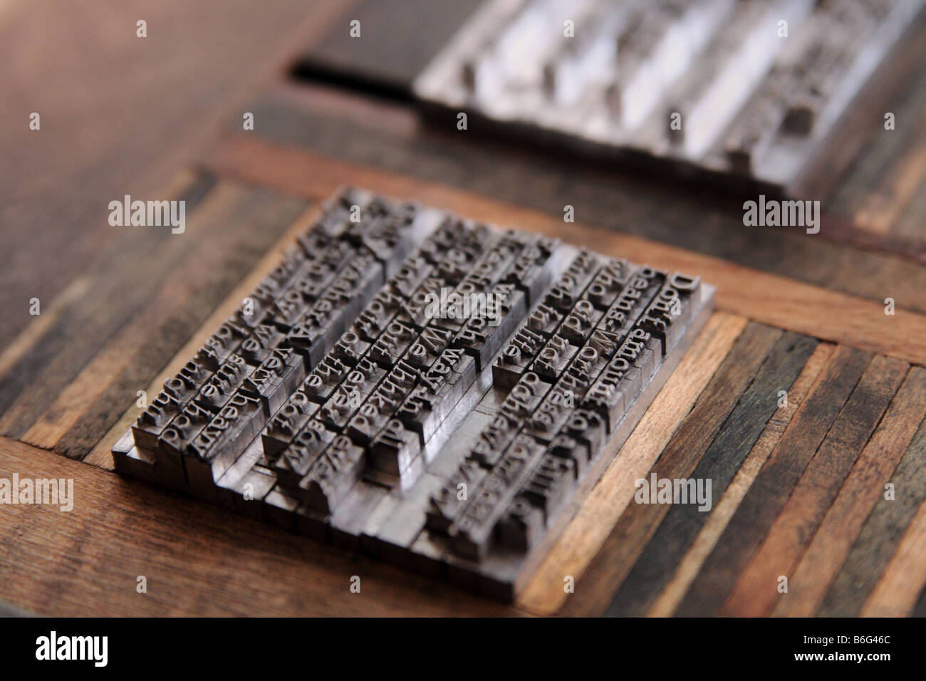 letterpress metal type Stock Photo