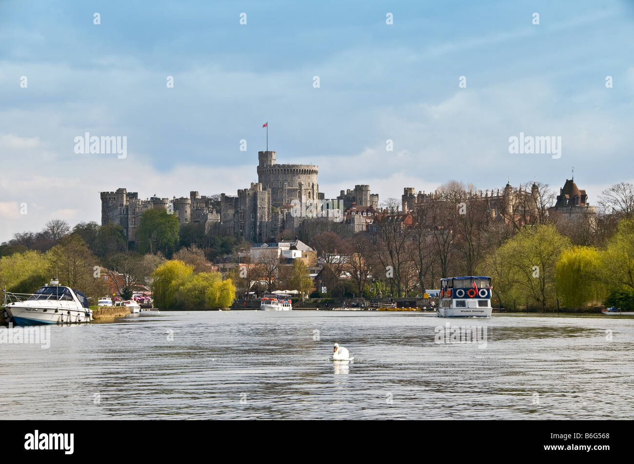Windsor Castle from the River Thames Stock Photo Alamy