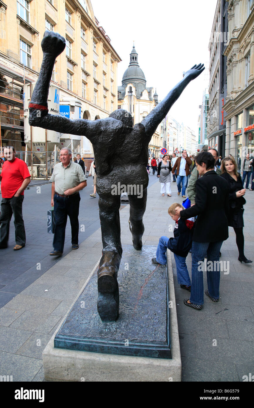 bronze statue in Leipzig, Germany Stock Photo Alamy