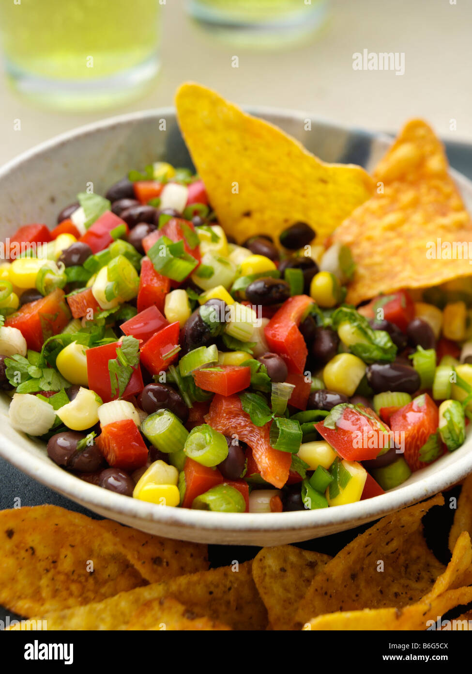 Mexican Bean Salsa vegetarian editorial food Stock Photo