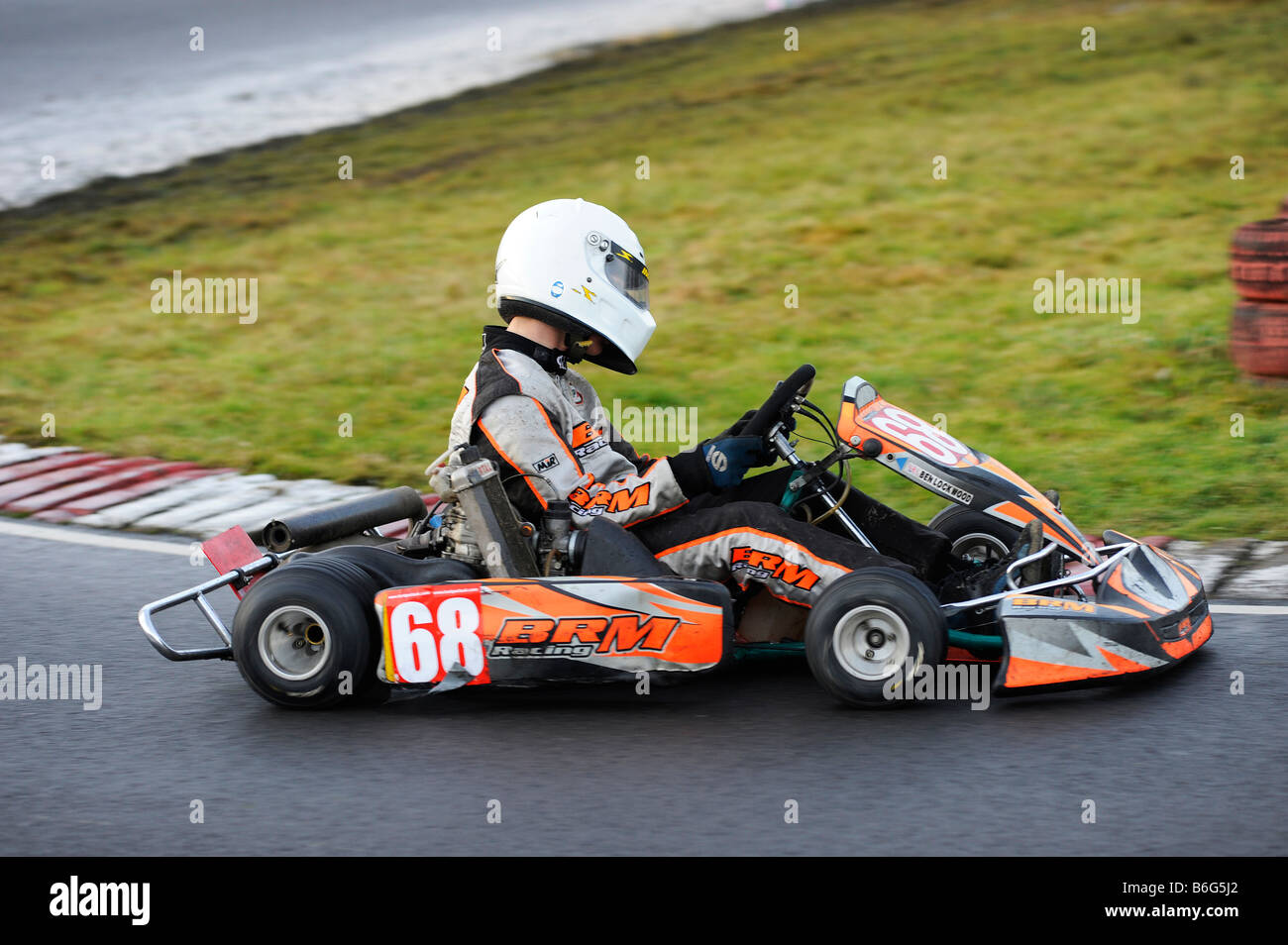 Karting at Wombwell Kart track Stock Photo - Alamy