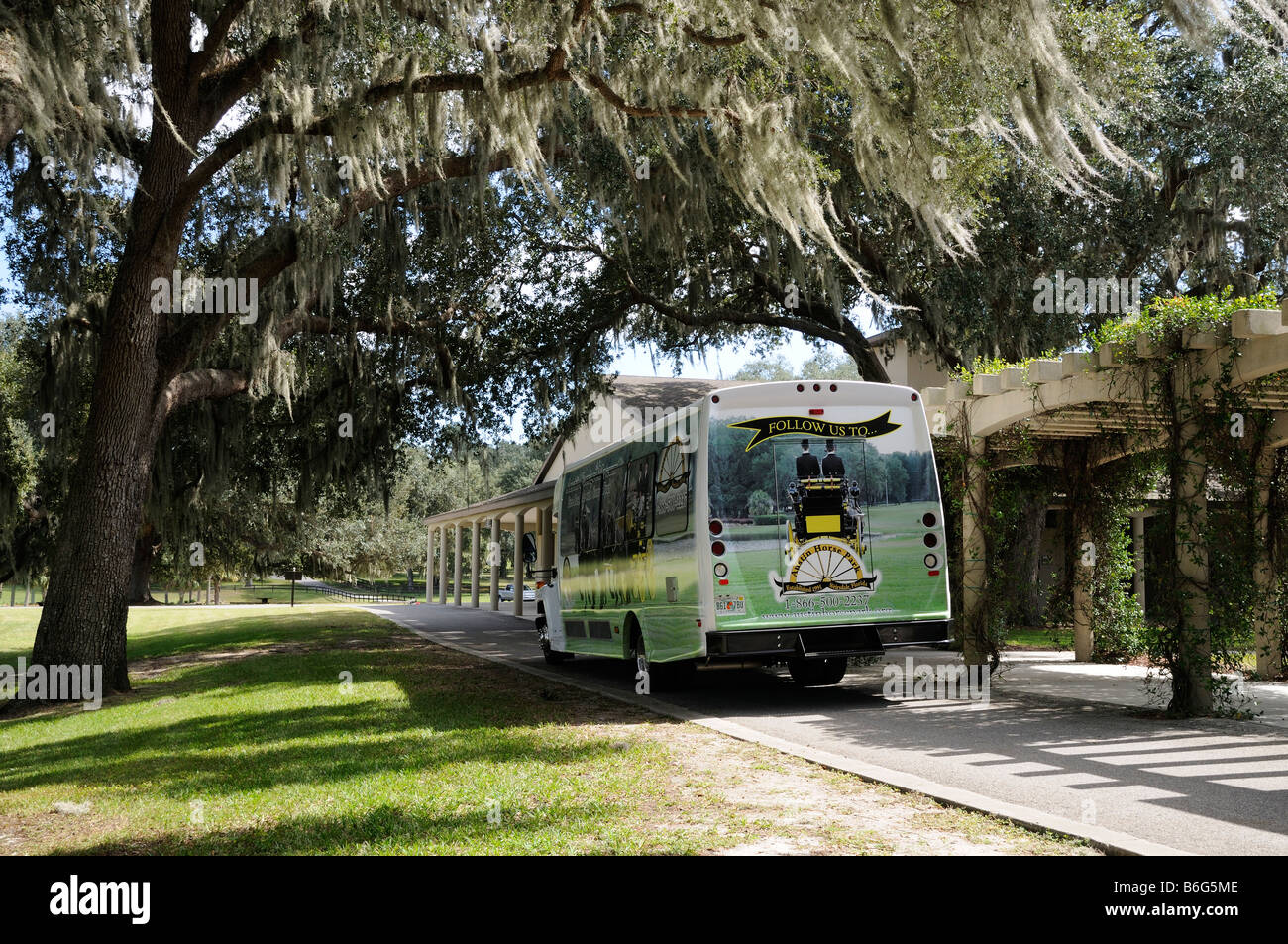 Tour bus at the Florida Carriage Museum at Weirsdale in Marion County