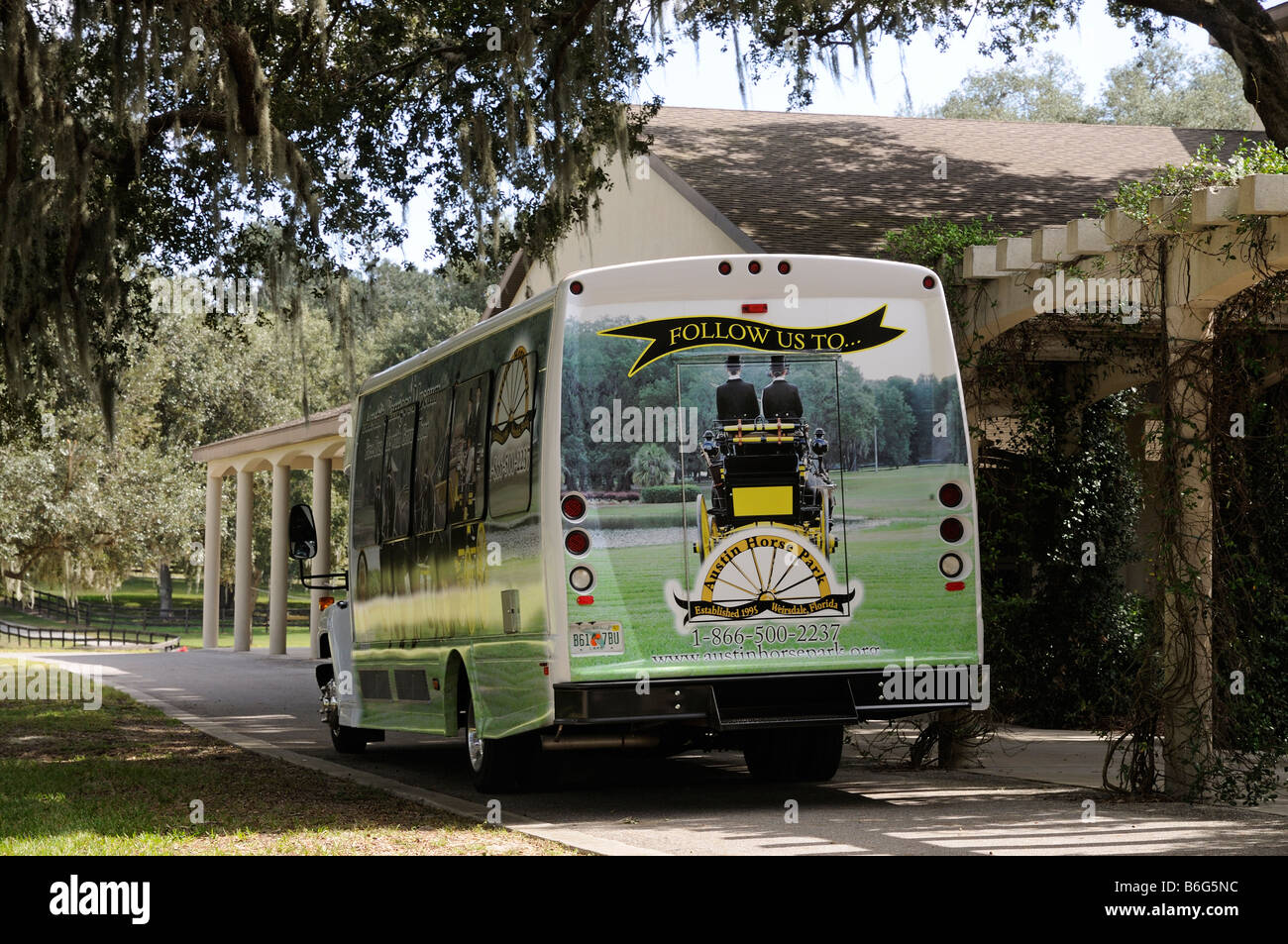 Tour bus at the Florida Carriage Museum at Weirsdale in Marion County