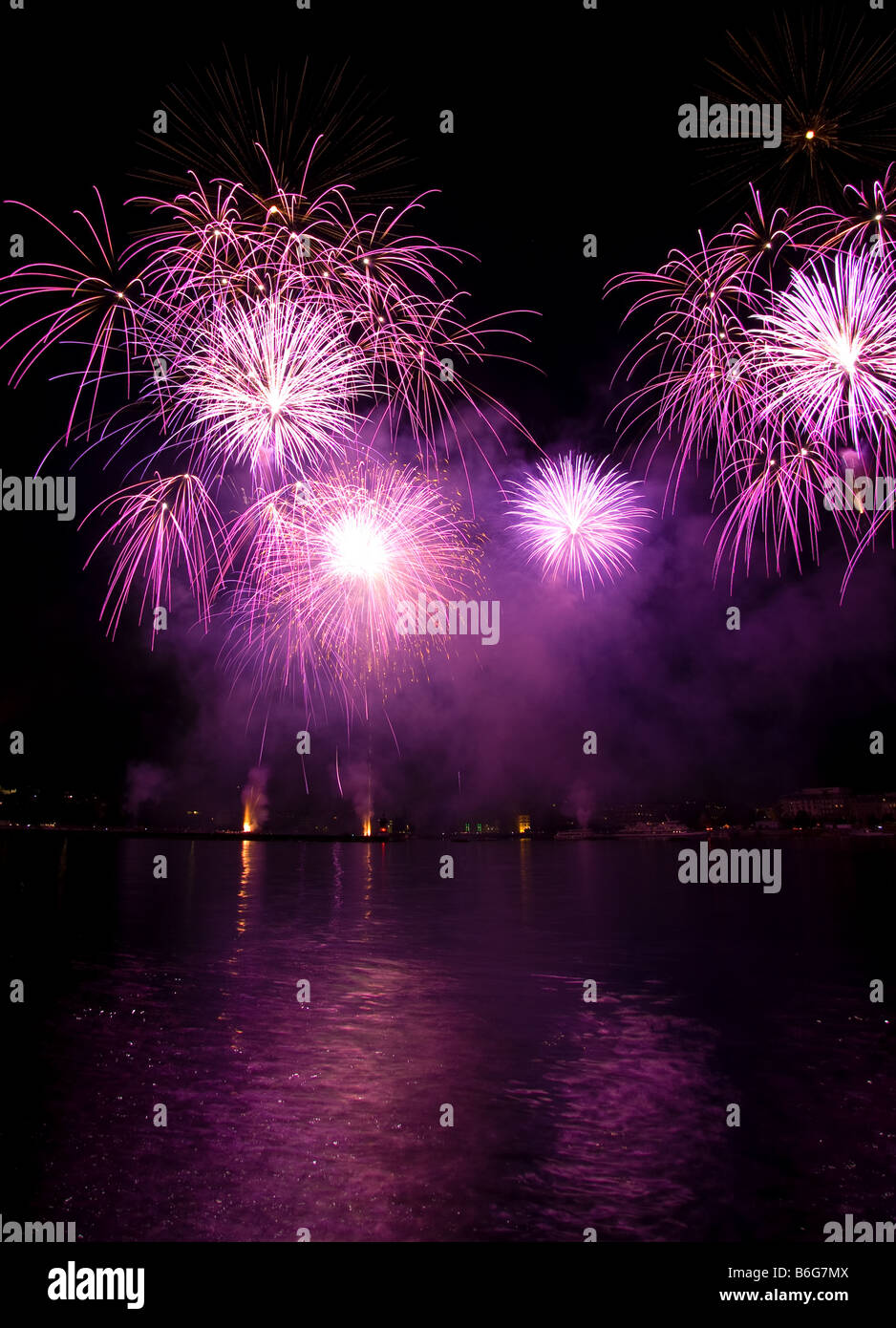 Geneva fireworks 9 Stock Photo Alamy