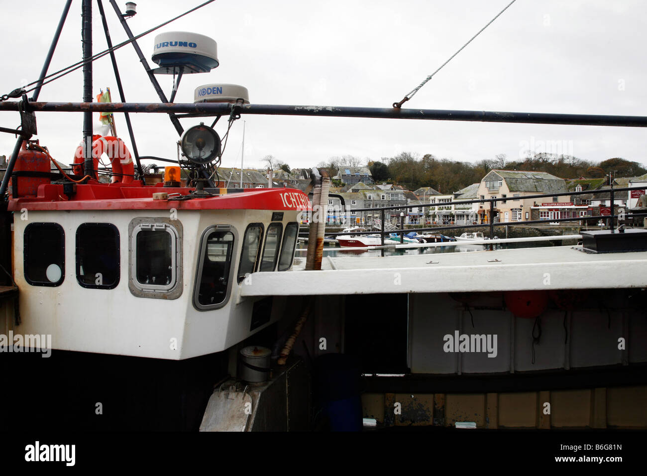fishing boats in harbor, Padstow, Cornwall Stock Photo Alamy