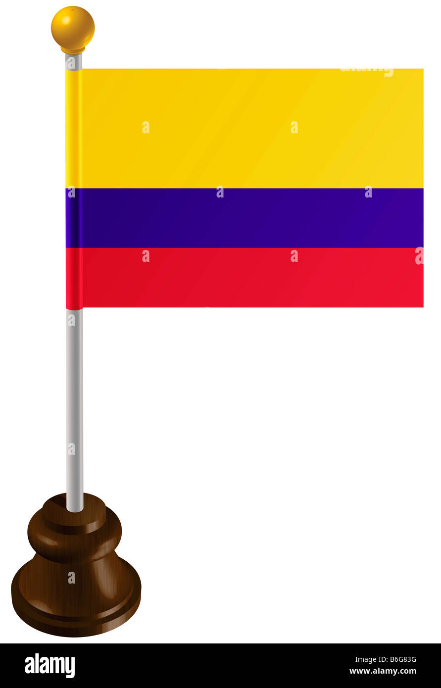 Colombia flag as a marker Stock Photo