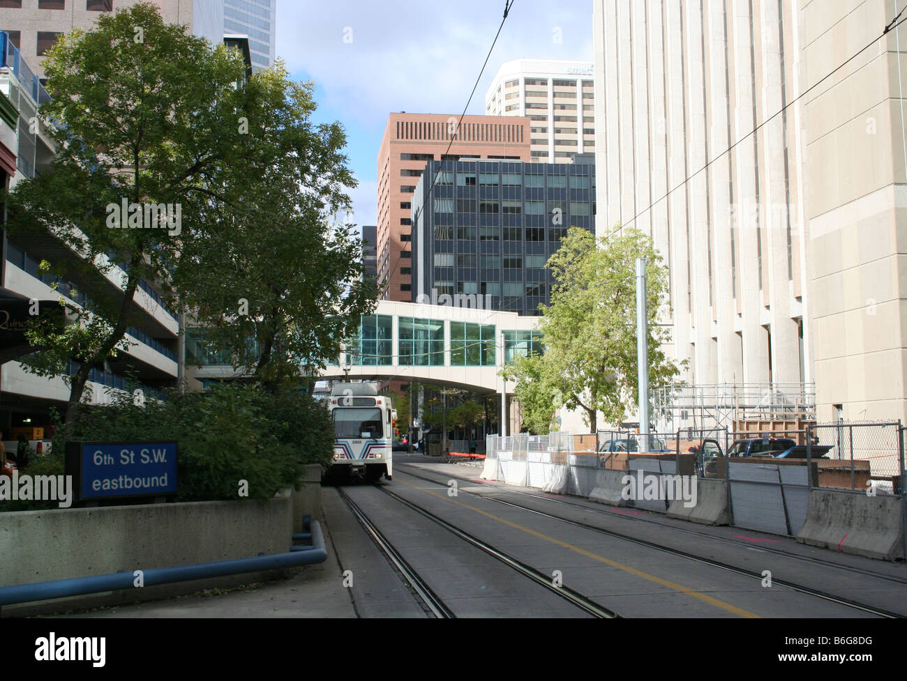 C train in downtown Calgary  September 2006 Stock Photo