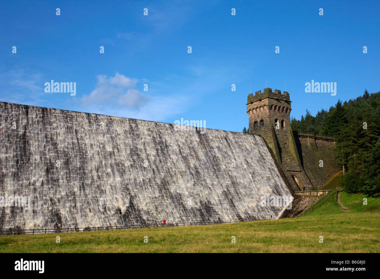 Derwent Dam in the Upper Derwent Valley Derbyshire Peak District Stock Photo