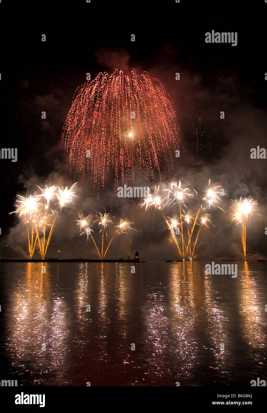 Geneva fireworks 7 Stock Photo Alamy