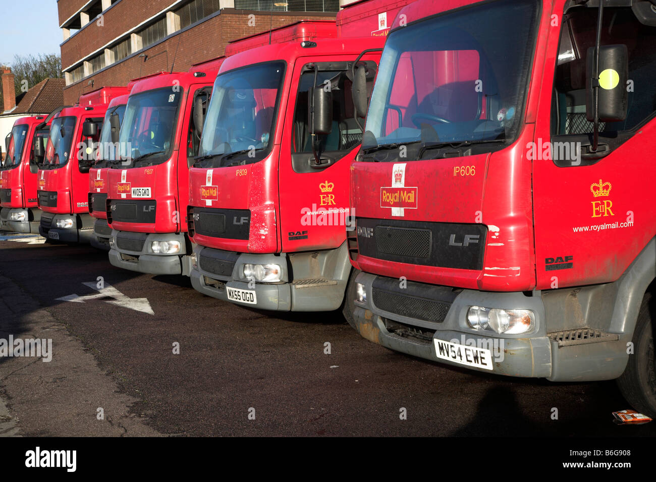 Royal Mail delivery lorries parked in a row Stock Photo Alamy