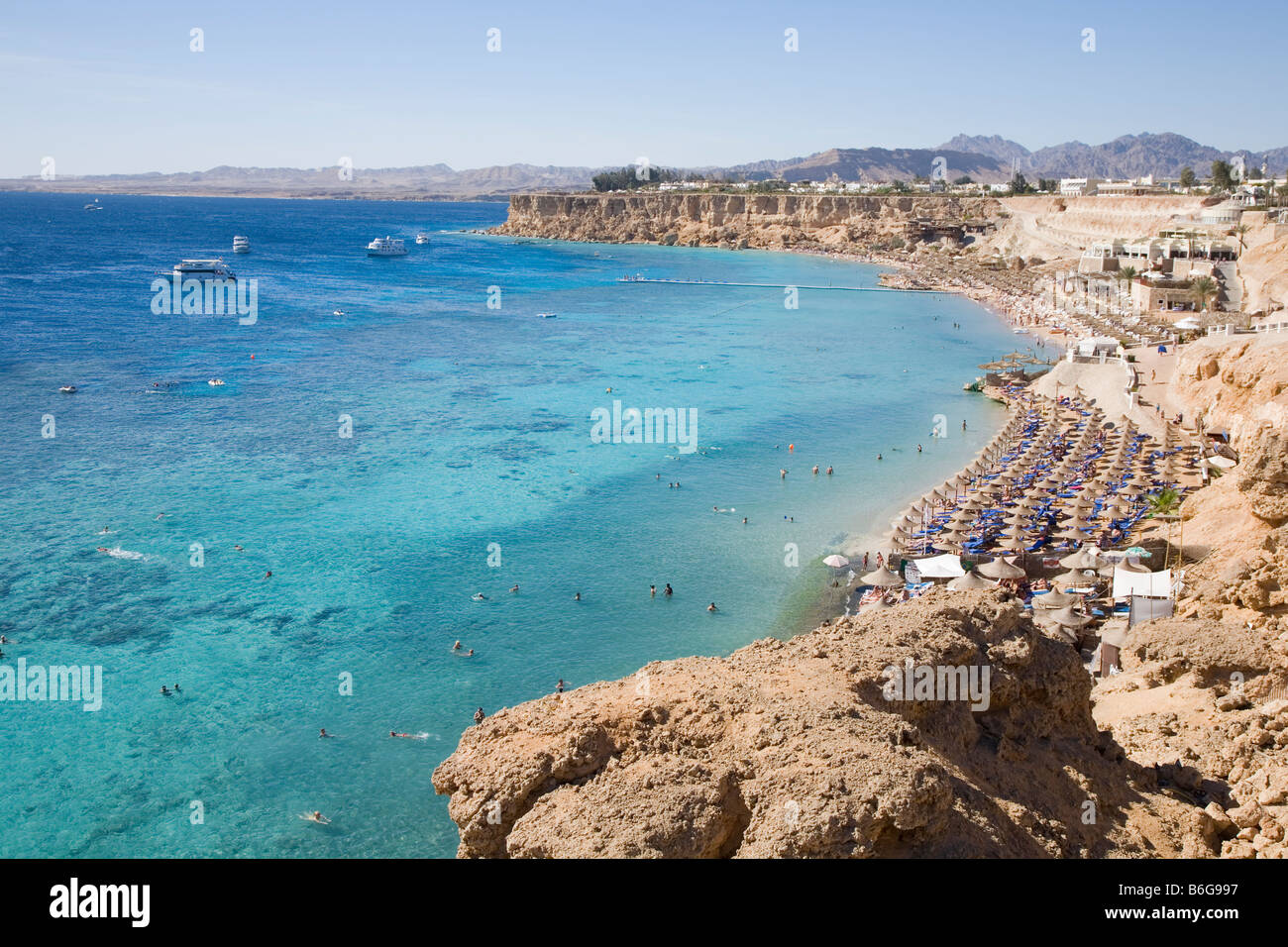 Rocky coastline at Sharm El Sheikh South Sinai Egypt Stock Photo