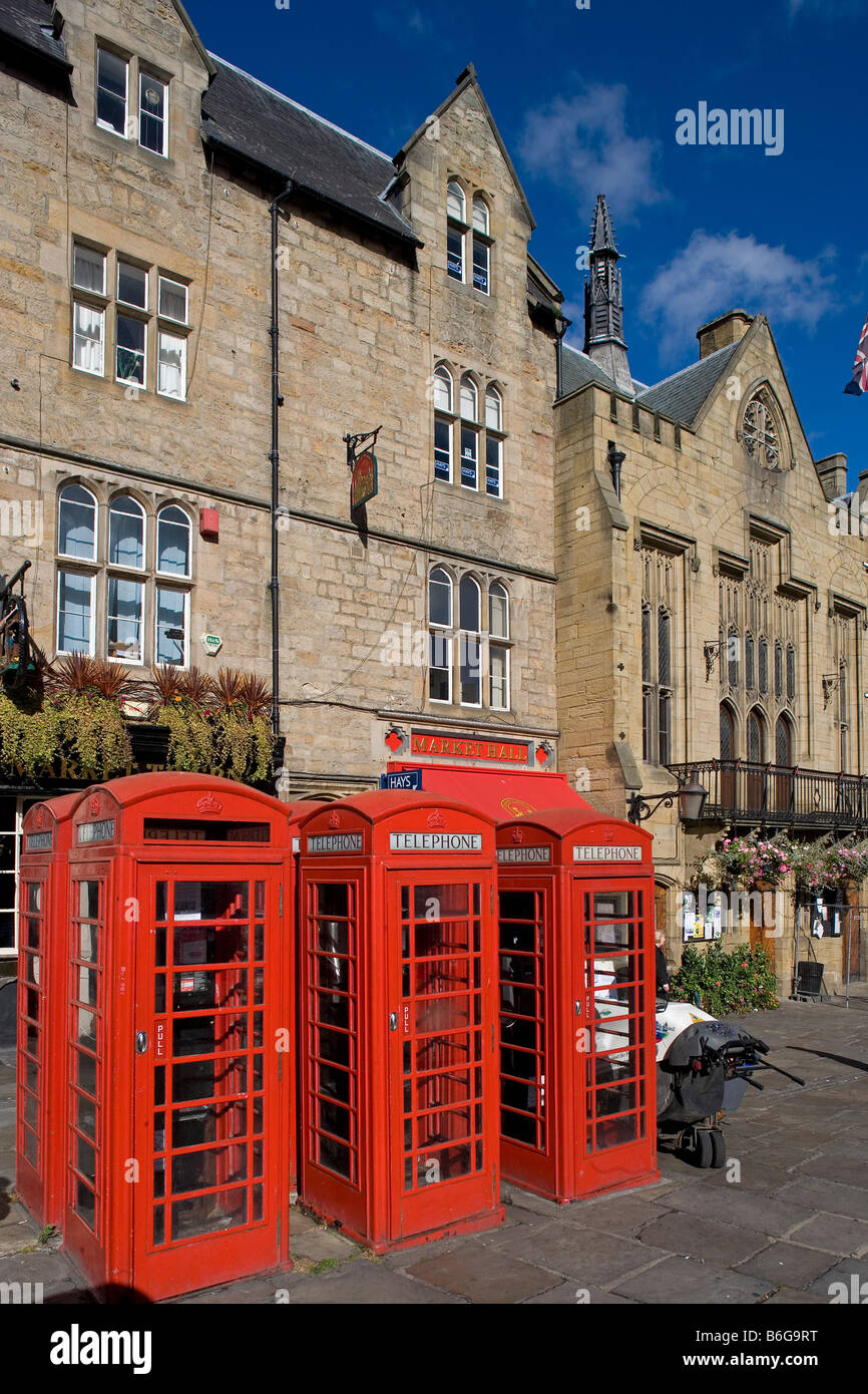 Durham Market Place typical buildings Durhamshire UK Great Britain