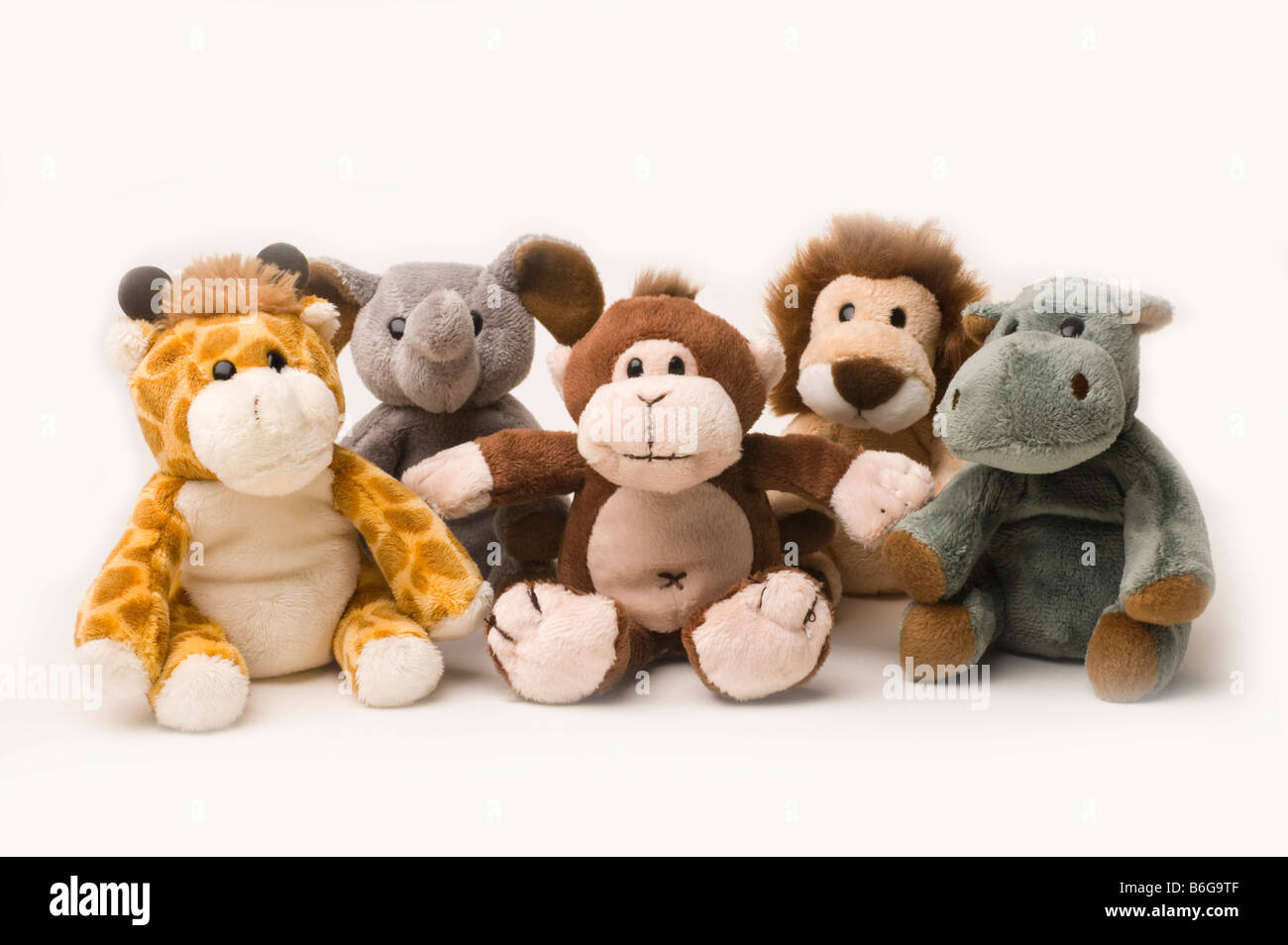 soft toys on a white background 