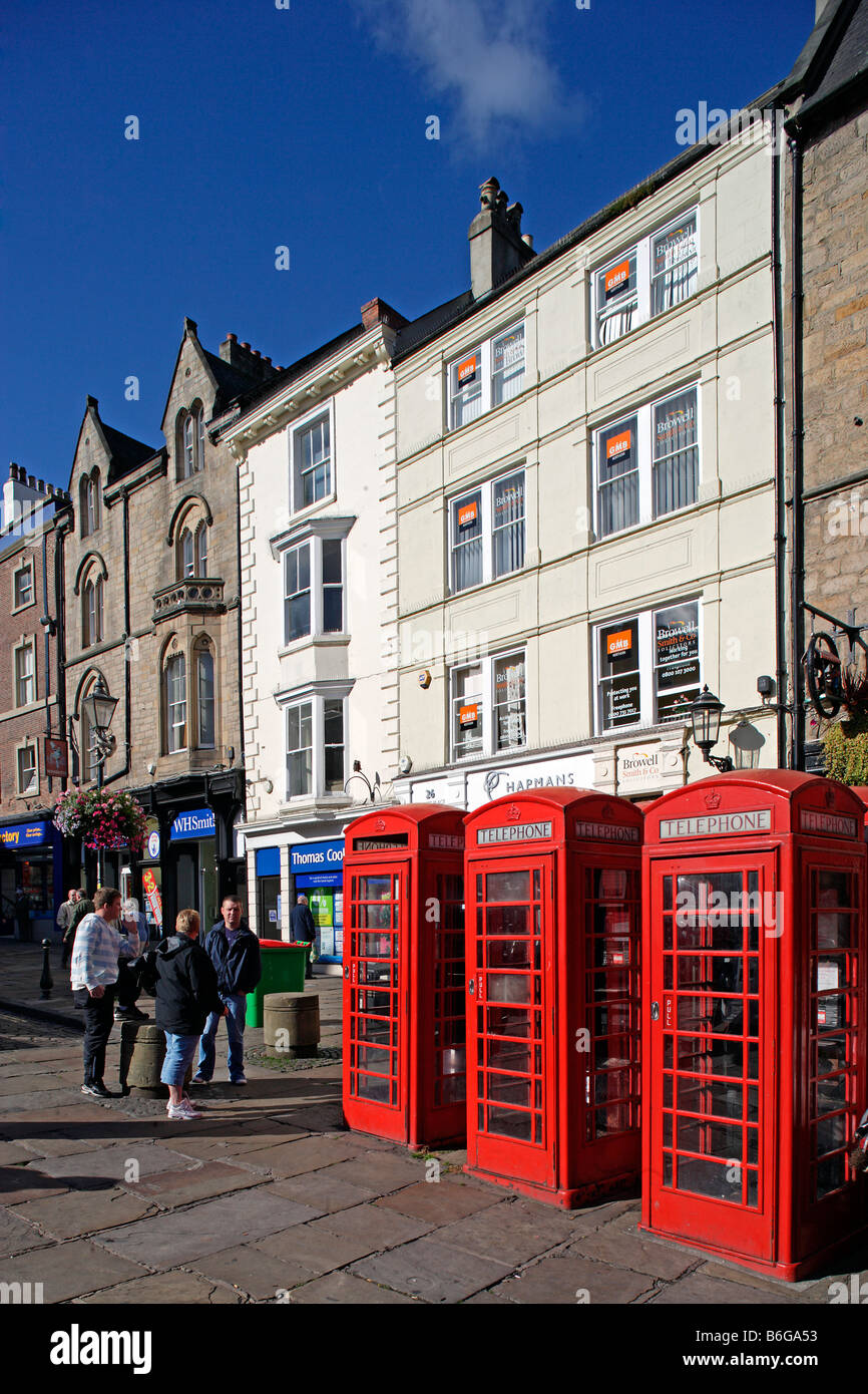 Durham Market Place typical buildings Durhamshire UK Great Britain