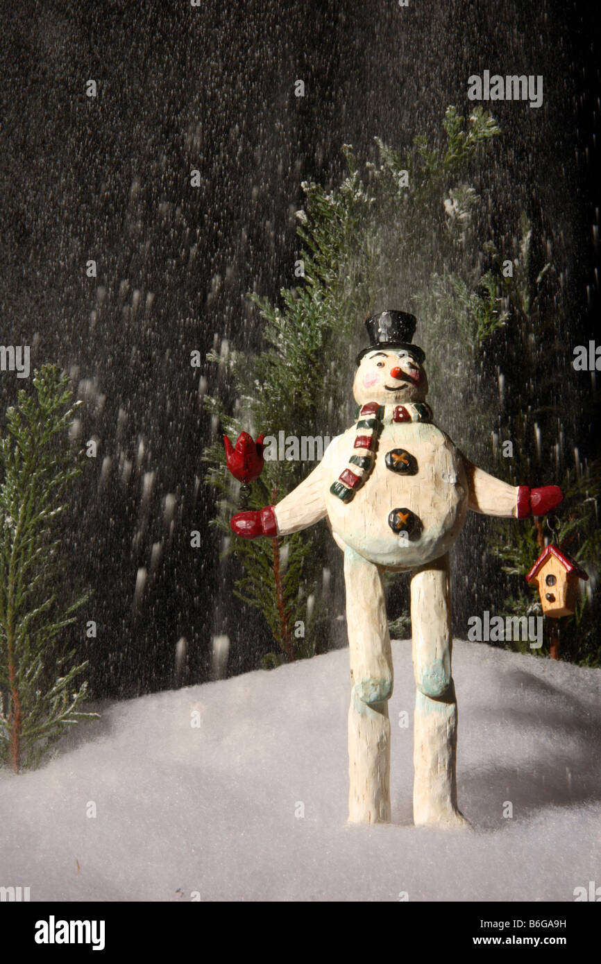 Natale-Christmas-Inverno Pupazzo di neve Immagine di staffa-VINTAGE-SHABBY-NOSTALGIA 3209 