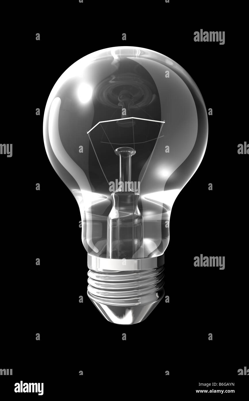 Light bulb on black background Stock Photo Alamy