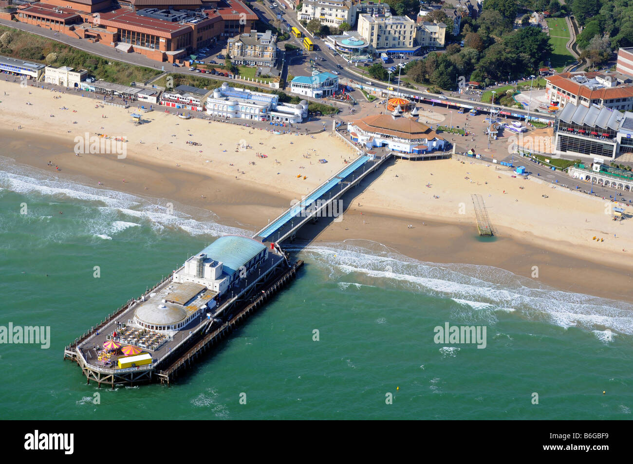 The Pier and beach at Bournemouth, Dorset, Britain, UK Stock Photo
