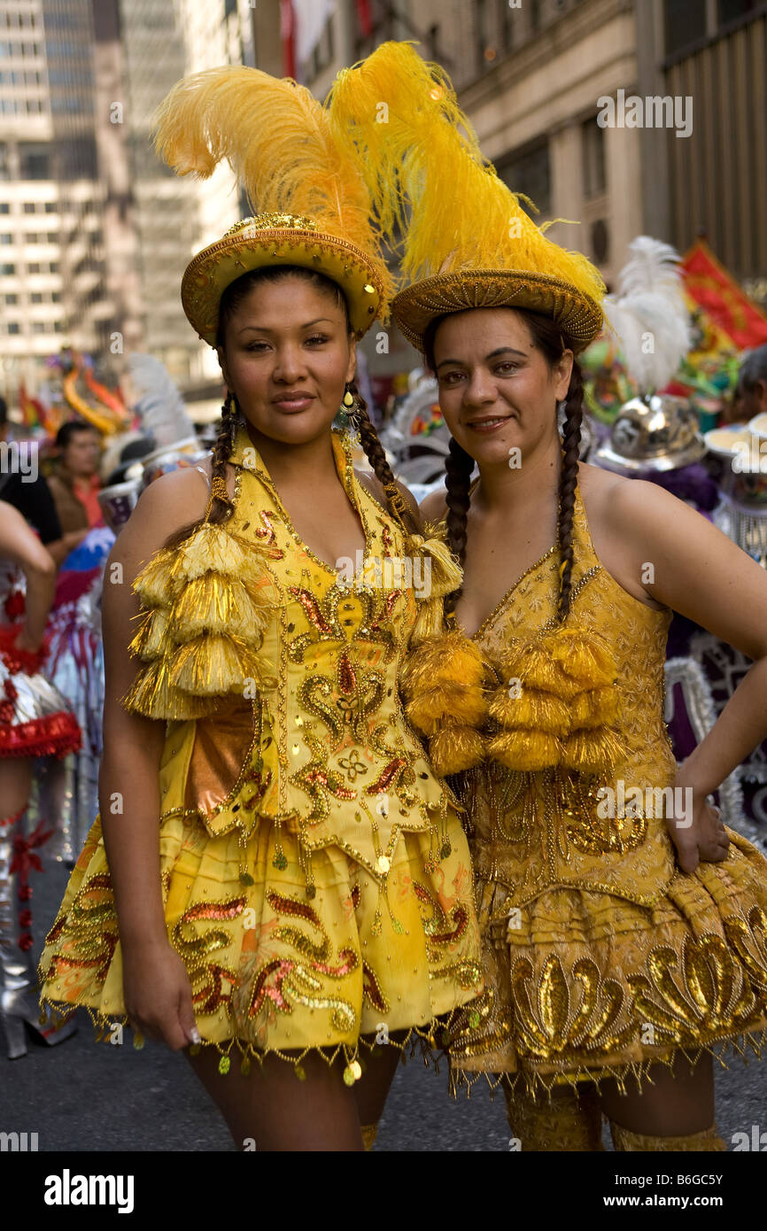 2008 Hispanic Day Parade on 5th Ave NYC Portrait of two women in