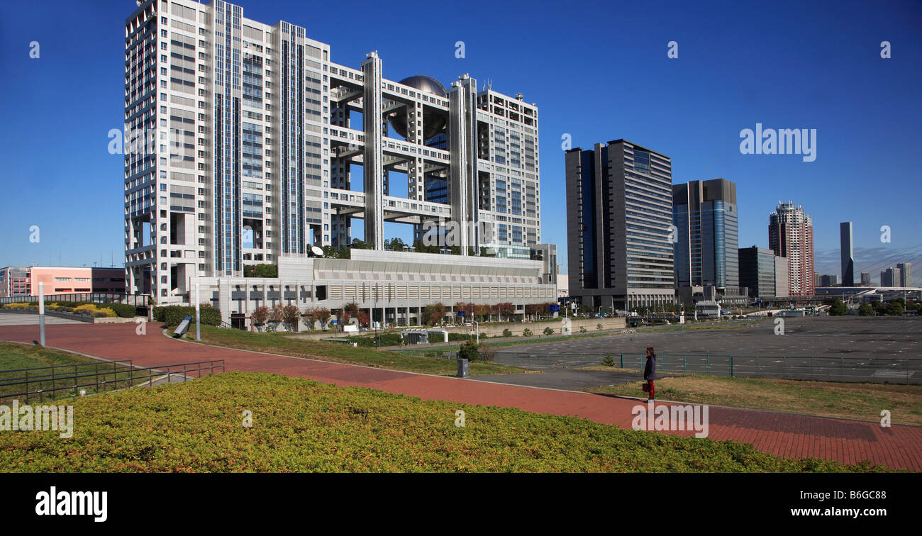 Japan Tokyo Odaiba Fuji TV Building skyline Stock Photo