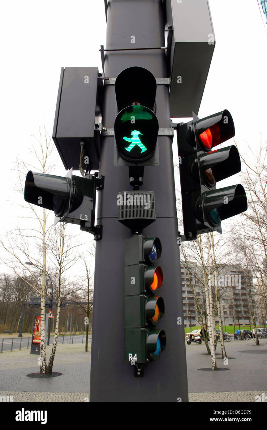 ampelman green man go traffic light berlin germany deutschland icon travel tourism Stock Photo