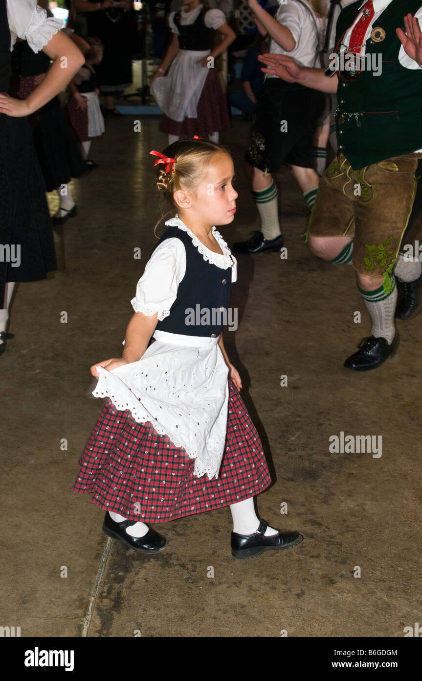 Young girl in German folk dance dress Stock Photo