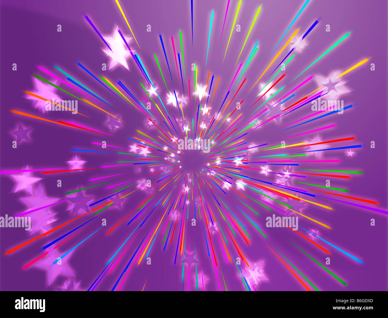 Central bursting explosion of dynamic flying stars abstract ...