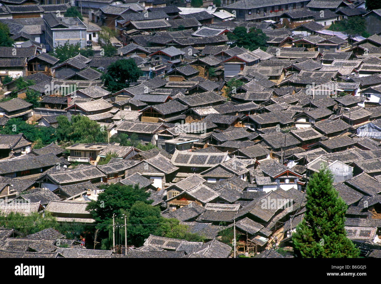 Overview of the Old Town Lijiang Yunnan Province China Asia Stock Photo ...