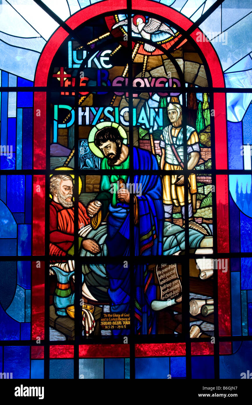 Stained Glass Window Of Saint Luke The Physician Adelaide Australia