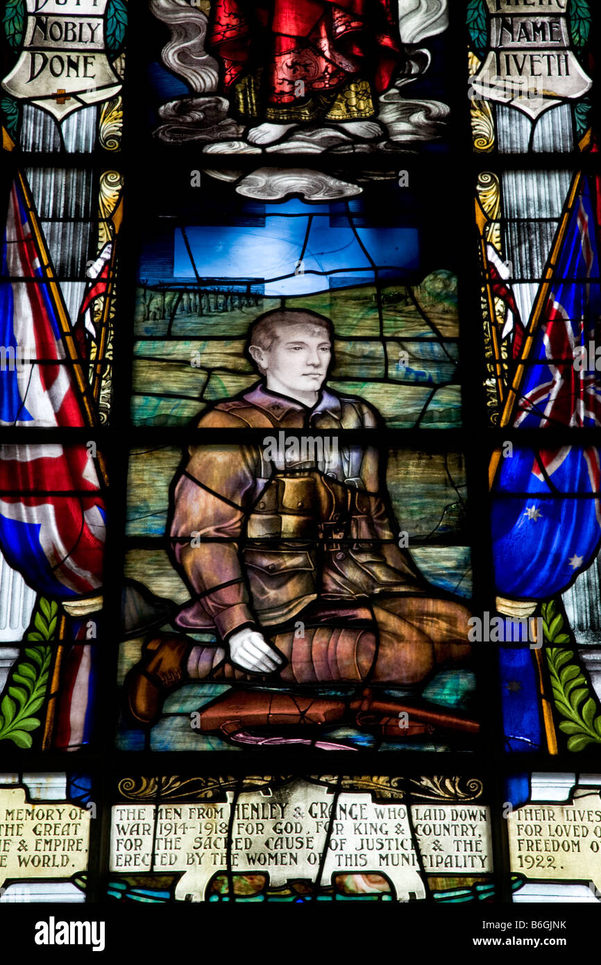 Soldiers World War 1 Memorial Stained Glass Window Adelaide Australia