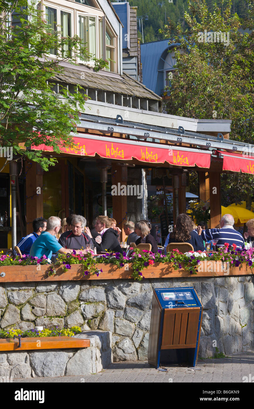 Cafe and people Whistler "British Columbia" Canada Stock Photo