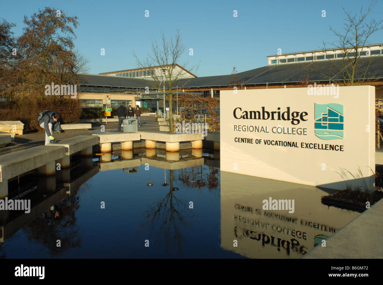 The entrance to Cambridge Regional College Stock Photo