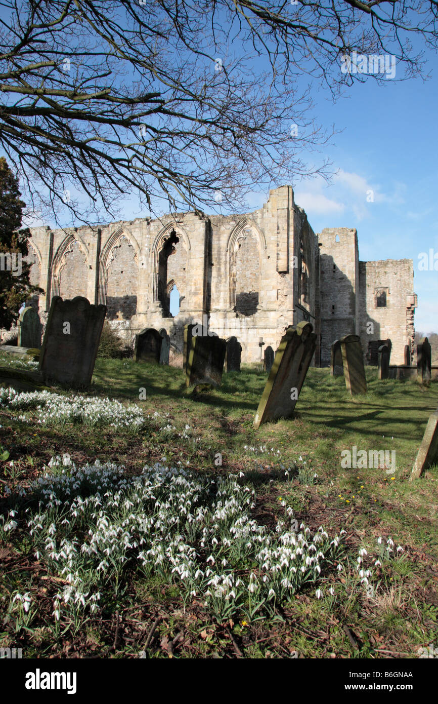 Easby Abbey viewed from the graveyard beside St Agatha s church