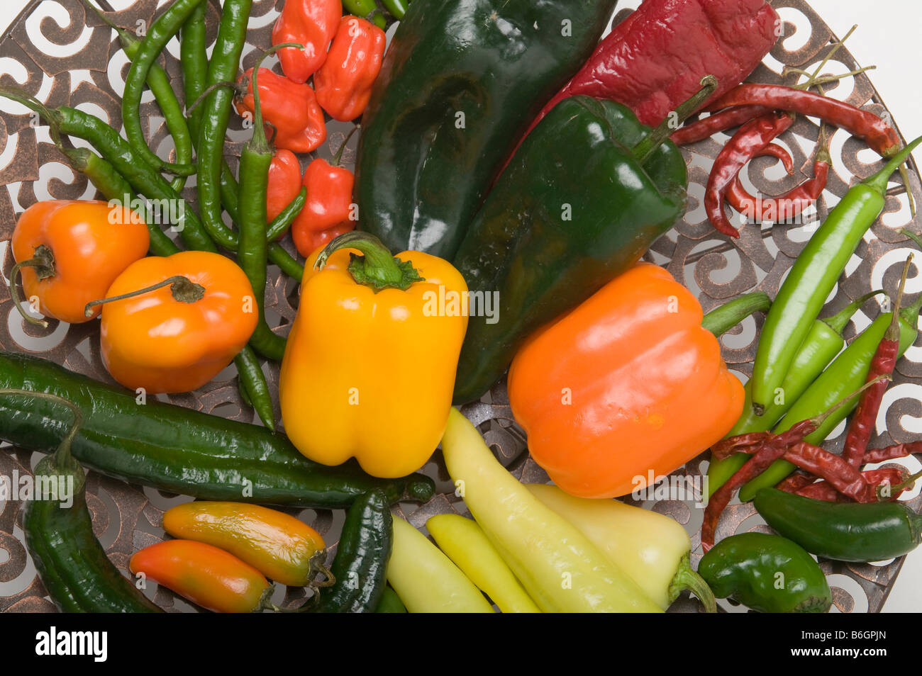 Various Chili Peppers Stock Photo Alamy