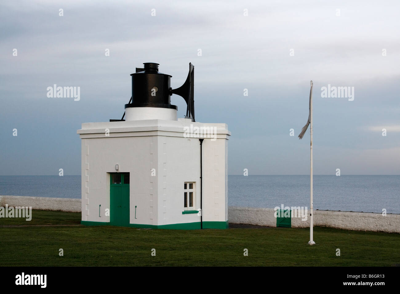 Souter Lighthouse Foghorn Station Lizard Point Marsden Bay between South Shields and Sunderland Tyne and Wear North East England Stock Photo