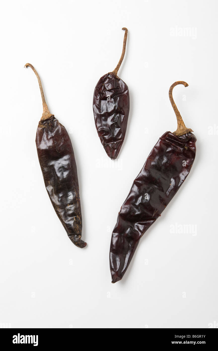 Dried Guajillo Chili Peppers Stock Photo Alamy