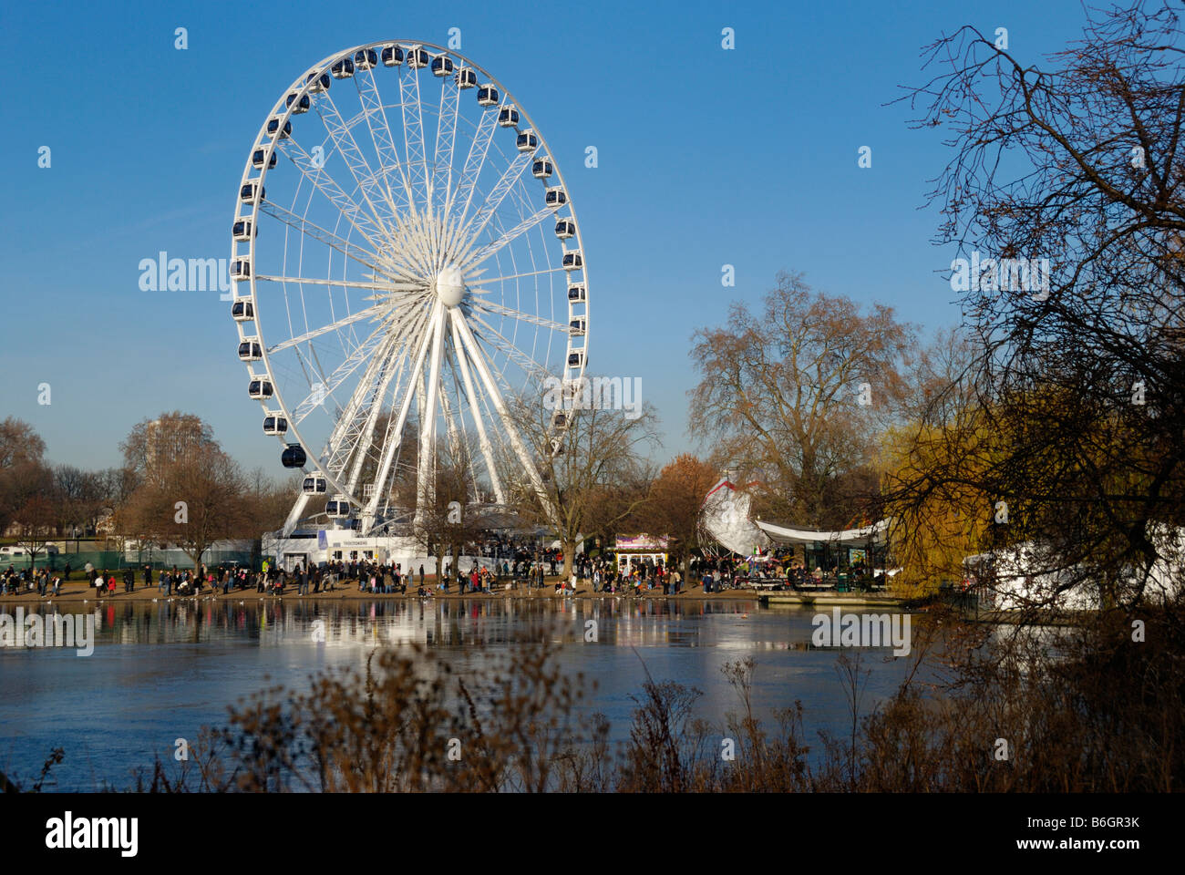 The Wheel of Hyde Park and the Serpentine in Hyde Park London Stock Photo