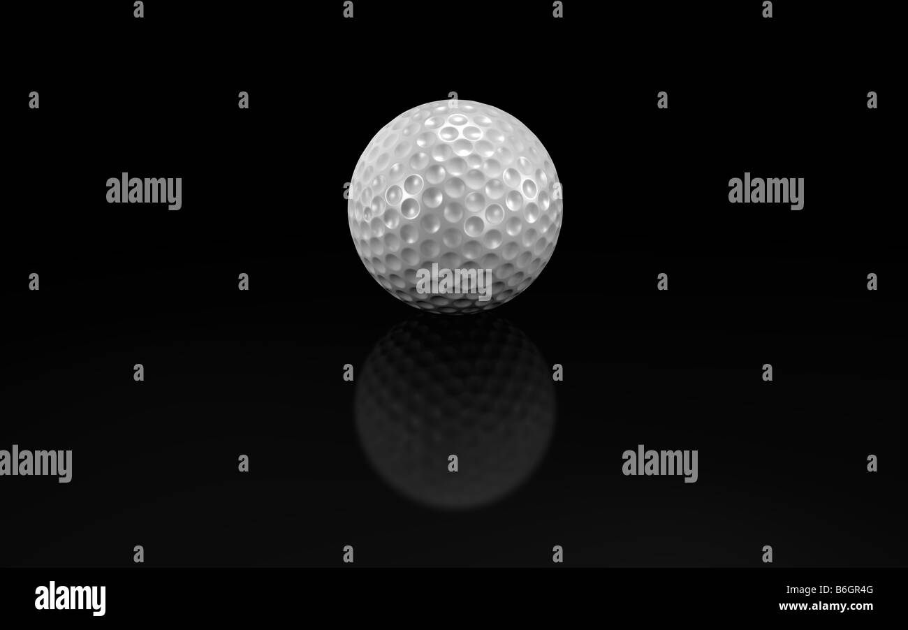 Golf ball on black background Stock Photo - Alamy