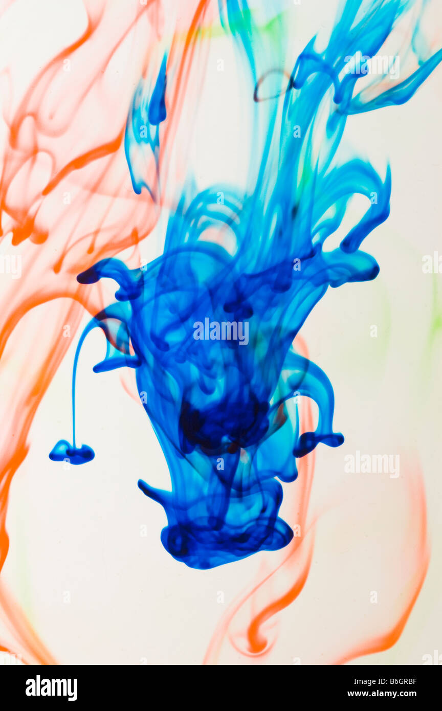 coloured food dye in water Stock Photo - Alamy
