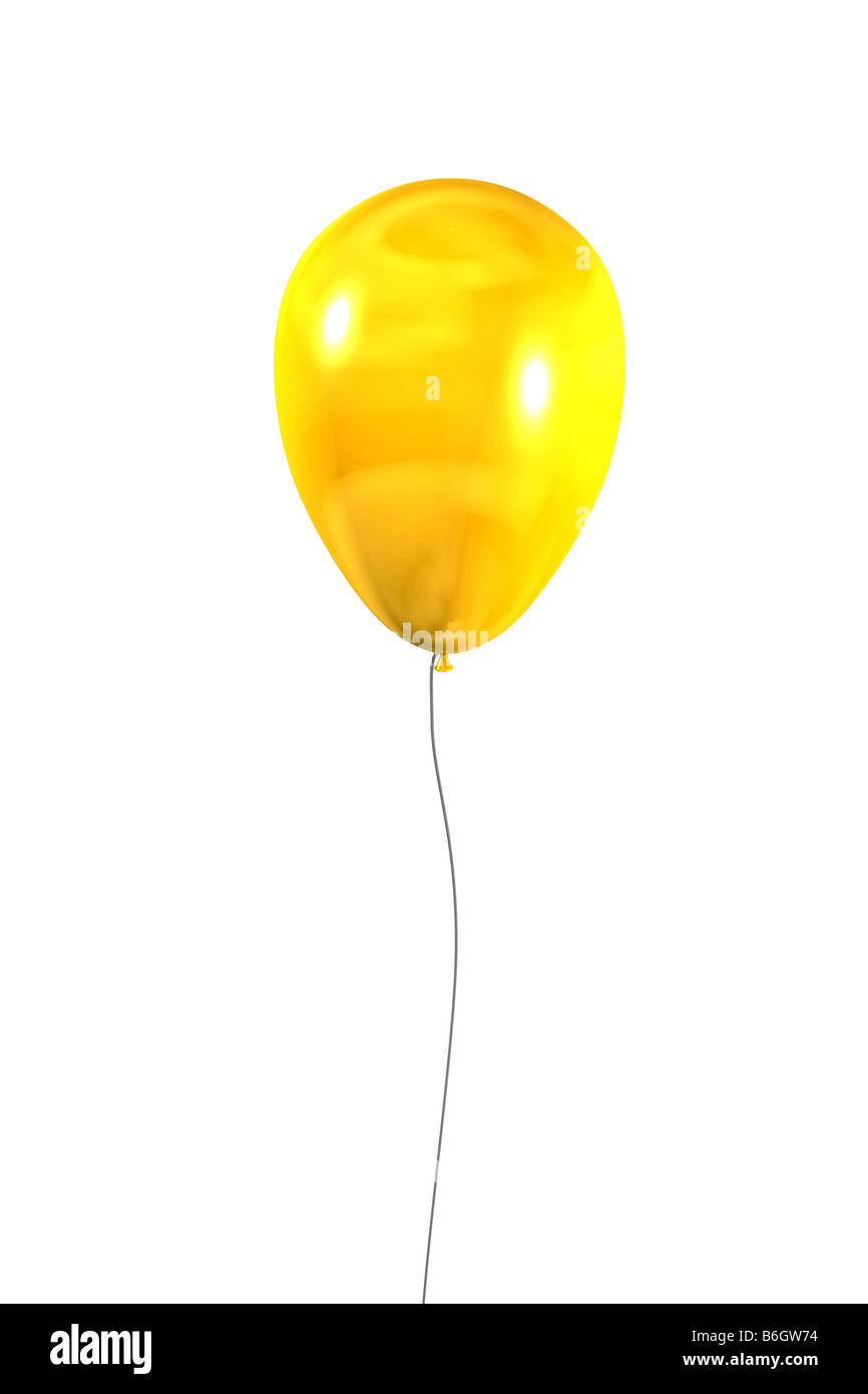 Yellow air balloon isolated on white background Stock Photo