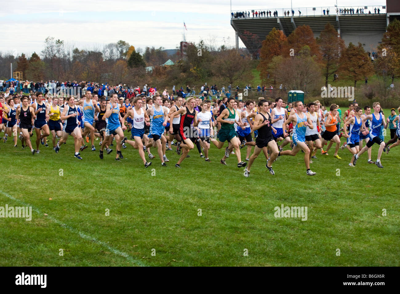 Runners compete at the Cross Country District Meet Stock Photo Alamy