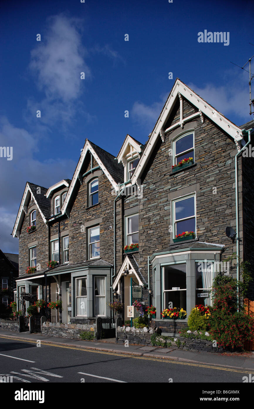 Ambleside 19th century town Compston Road typical buildings Lake