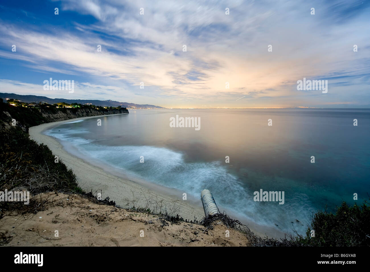 Point Dume California and Drainage Pipe Stock Photo Alamy