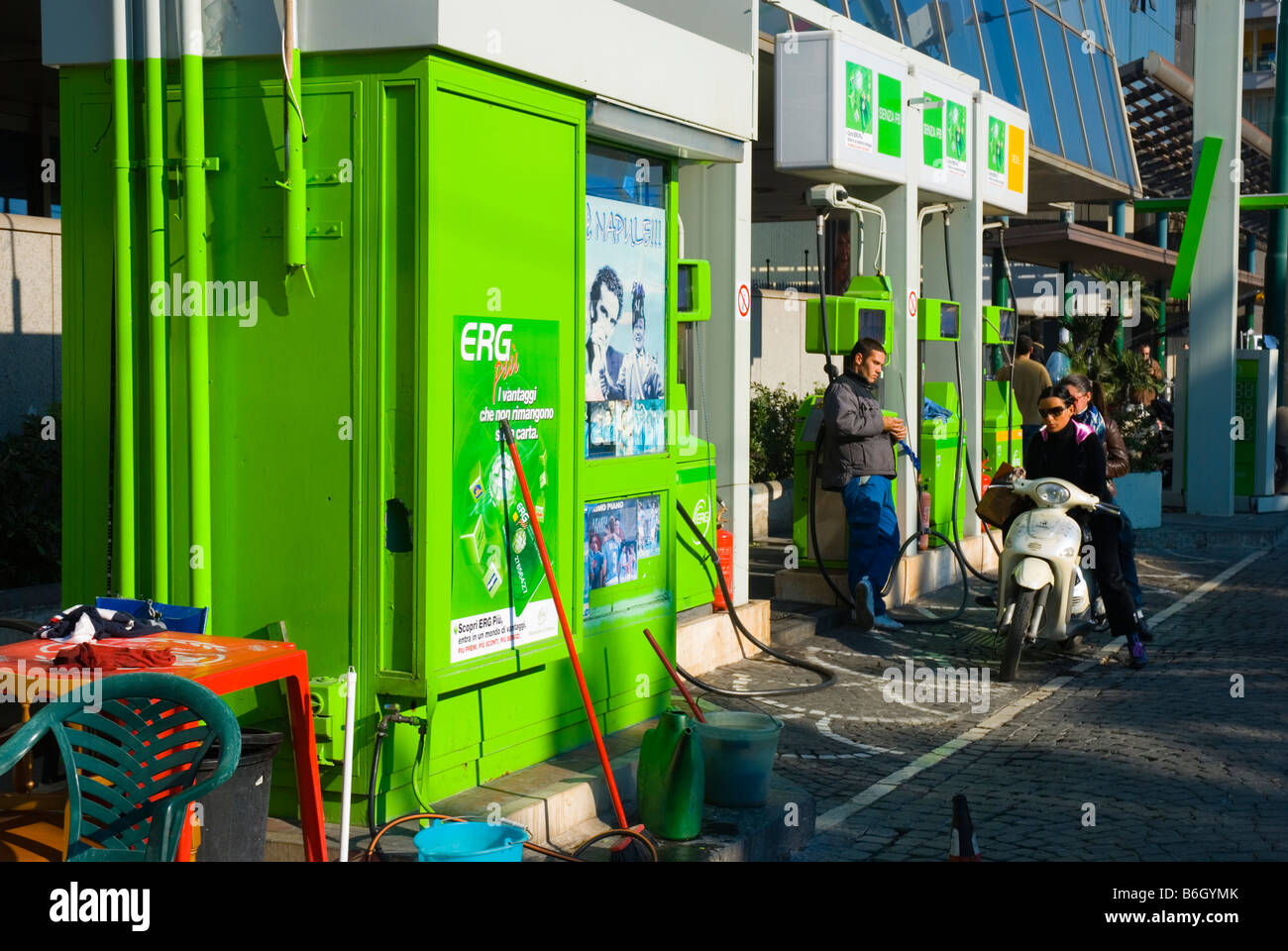 Filling station in Naples Italy Europe Stock Photo Alamy