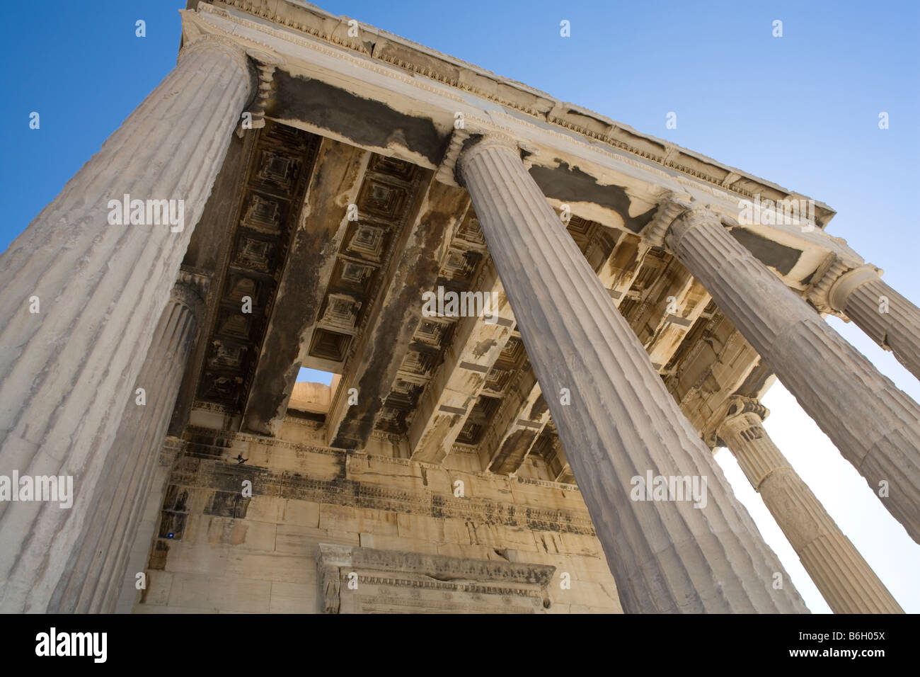 Ceiling detail of part of the Erechtheion temple at the Acropolis in Athens, Greece Stock Photo