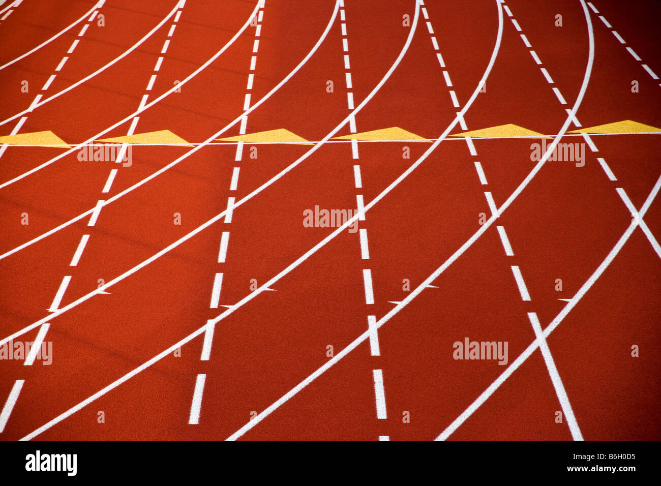Close up of synthetic track surface at 2nd Annual PA Distance Festival Stock Photo