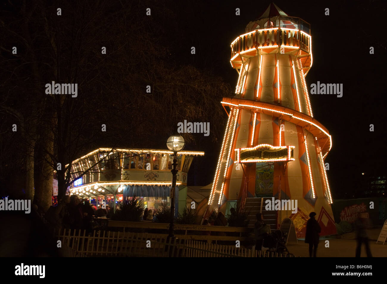 Helter Skelter - Winter Wonderland Fair - Hyde Park - London Stock Photo