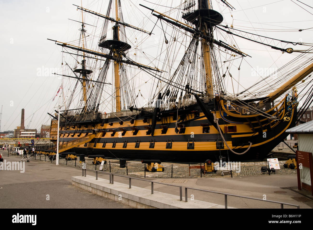 HMS Victory Admiral Nelson's flagship at Portsmoth Naval Dockyard Stock