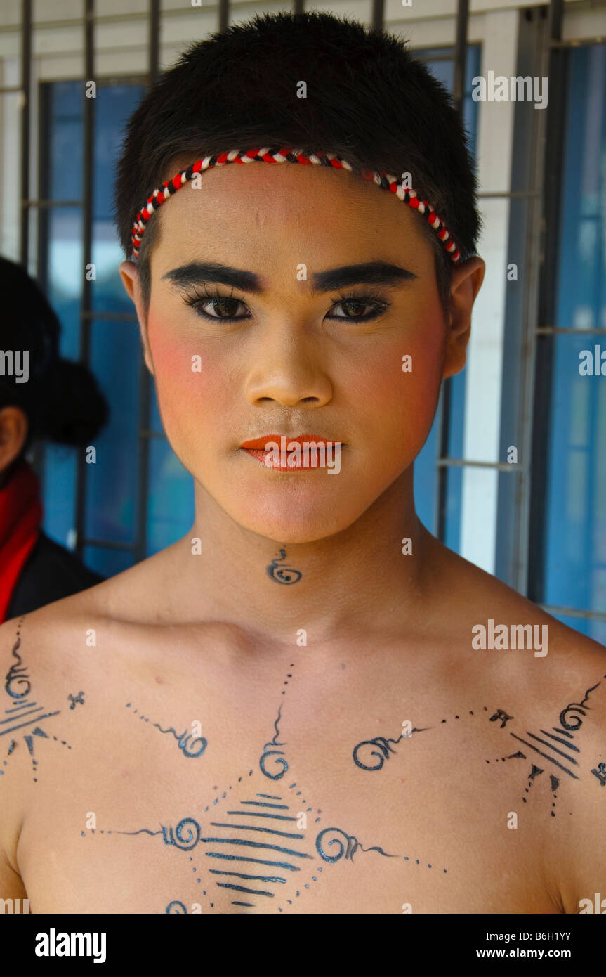 pretty boy performer at the Surin Elephant Festival in Thailand Stock Photo