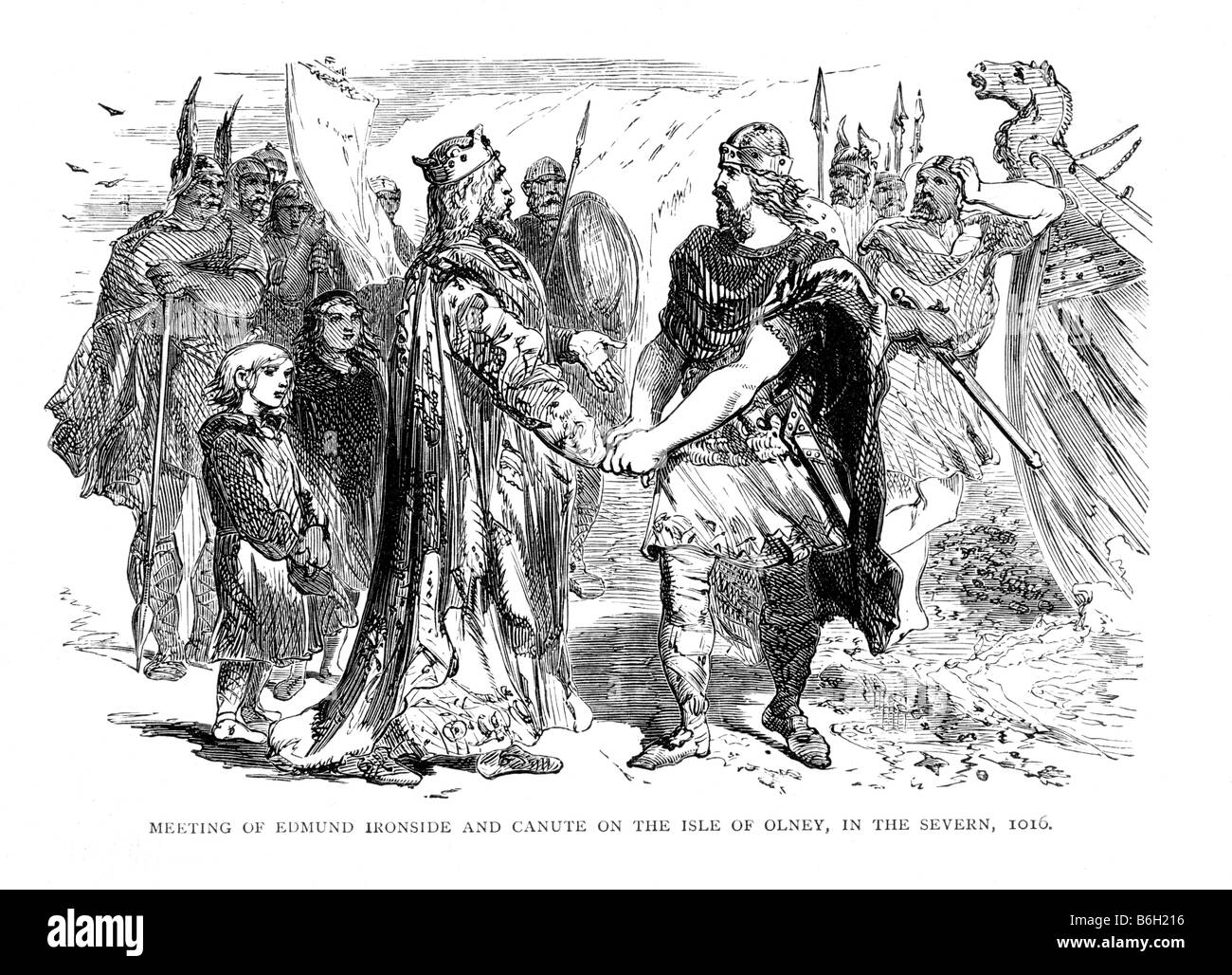 Meeting of Edmund Ironside and King Canute in the Isle of Olney in the